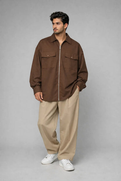 Korean Style Oversized Double Pocket Shirt